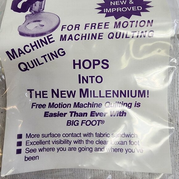 Big Foot Low Shank - Large Hoop Free Motion Quilting, Embroidery, Stippling New - Picture 7 of 8